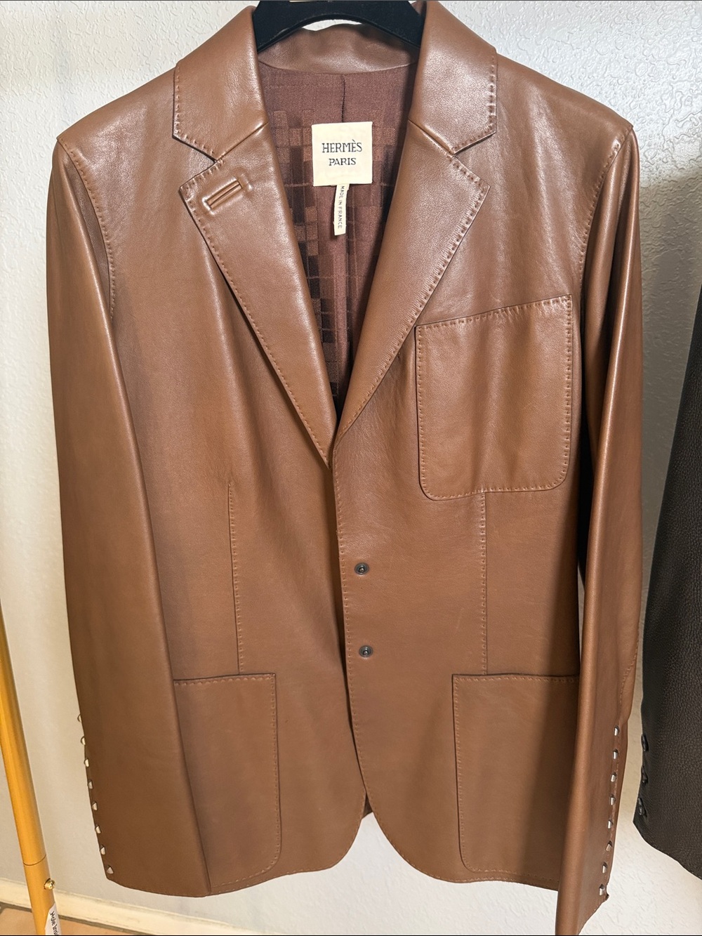 Woman jacket Brown Leather Blazer - Classic Notch Lapel